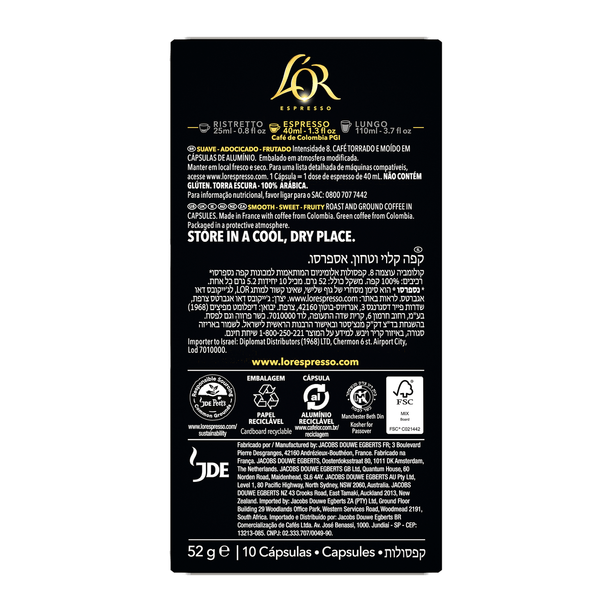 L'OR Colombia Espresso Capsules