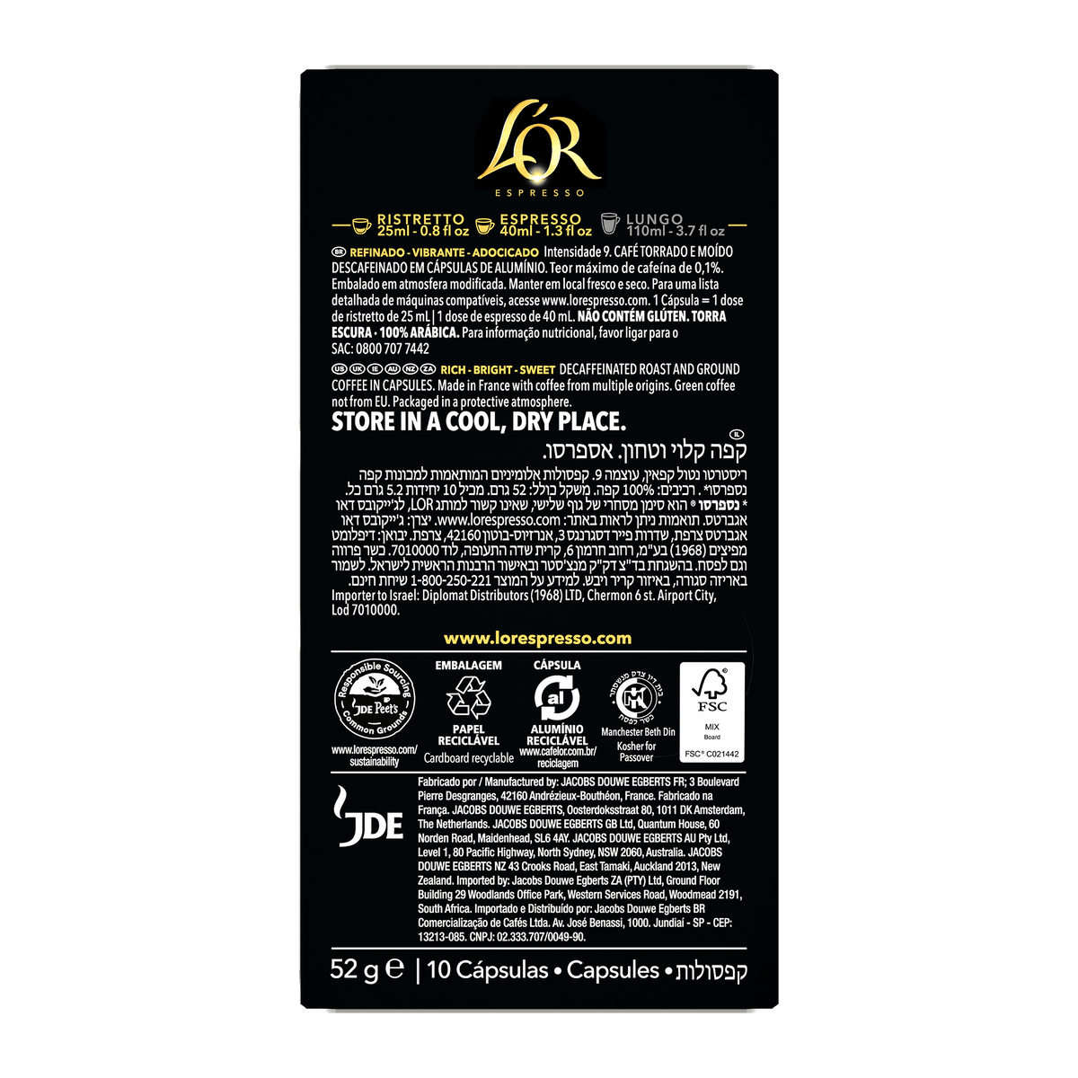 L'OR Ristretto Espresso Capsules